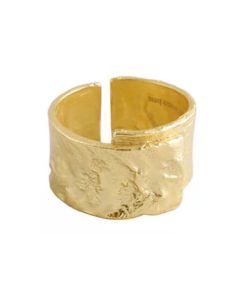 Bague tendance plaque or