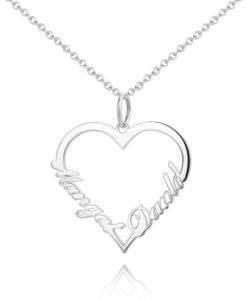 Collier Coeur avec Prenom Argent