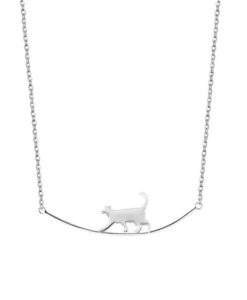 Collier argent femme- pendentif chat