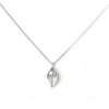 Collier argent femme- pendentif feuille perle