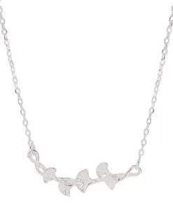 Collier chaine feuille de laurier argent