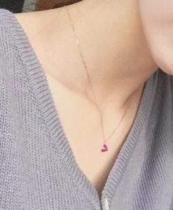 Collier coeur en plaque or