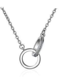 Collier deux cercles en argent 925