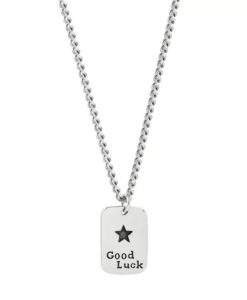 Collier medaille porte-bonheur argent femme