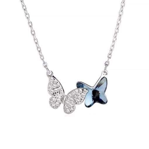 Collier papillon femme argent