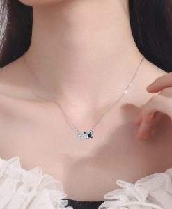 Collier papillon femme argent