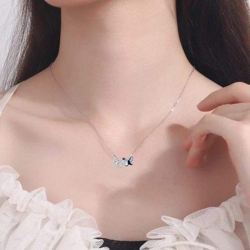 Collier papillon femme argent