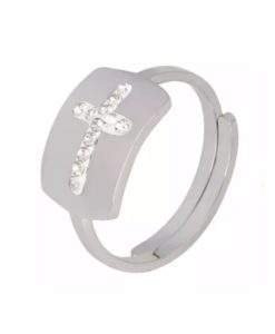 bague croix acier