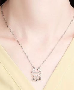 collier argent femme fantaisie