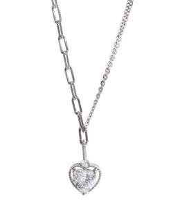 collier coeur tendance argent