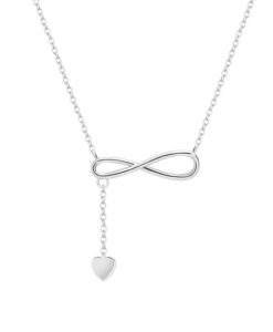 collier court infini argent femme