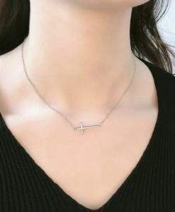 collier croix argent femme