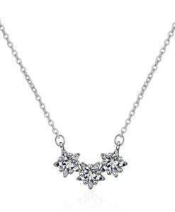 collier etoile strass argent