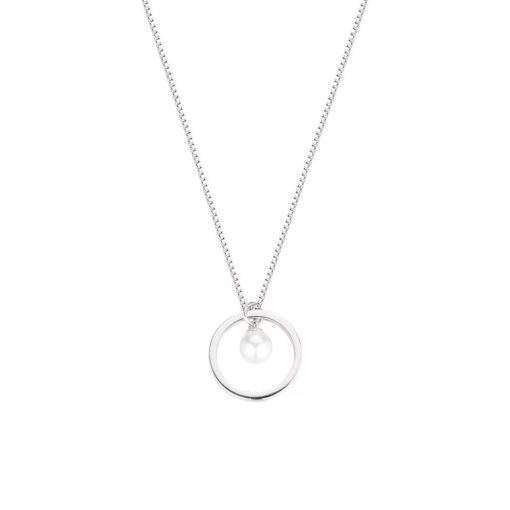 collier geometrique perle blanche