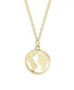 collier mappemonde or