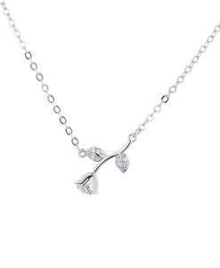 collier rose en argent