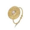 Bague martelee pierre