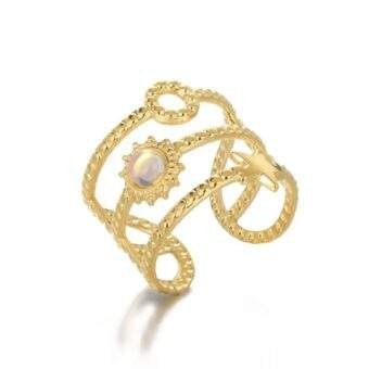 Bague multirangs pierre rose