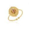 Bague ovale pierre marron