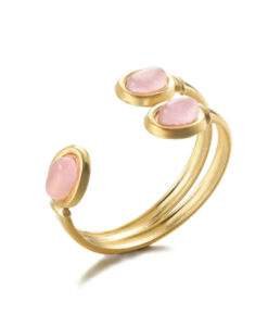 Bague triple pierre rose