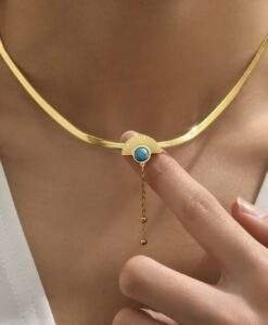 collier tendance 2024- boheme pierre turquoise