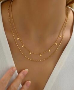 collier tendance 2024- multirangs pampilles acier