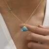 collier tendance 2024- pierre turquoise