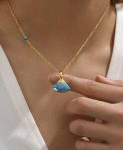 collier tendance 2024- pierre turquoise