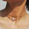 Collier Ras de Cou Double Rang avec Pierre Nacree – Dore